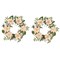 Set of 2 24"D Peach Dahlia Floral Wreath Includes a Complimentary Black Metal Wreath Hanger